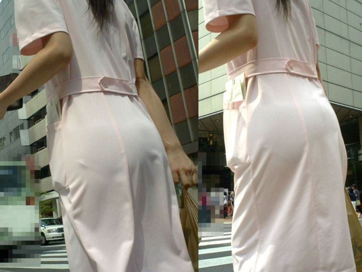 【エロ画像】パンツがクッキリ透けちゃってる素人透けパン女性たちを街撮り